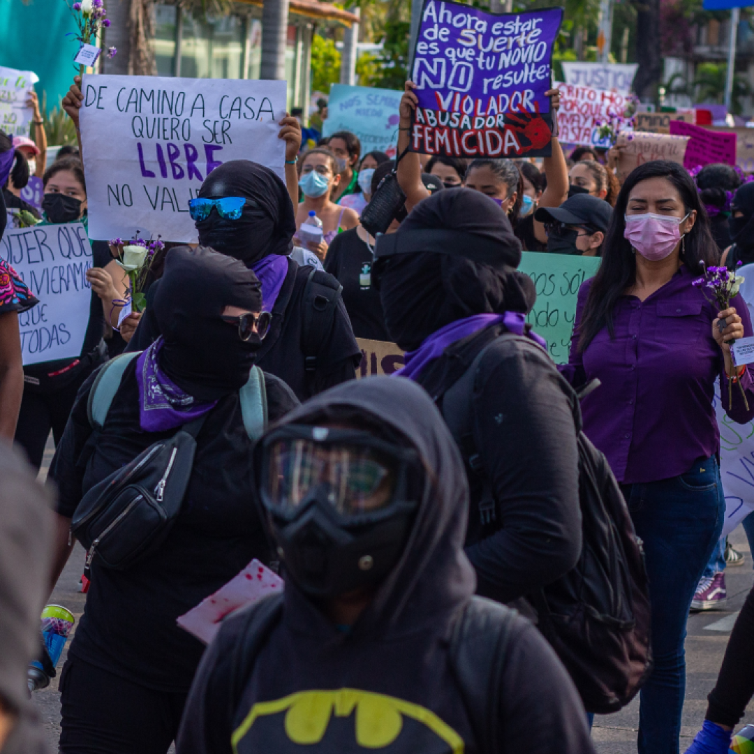 Women protesting violence