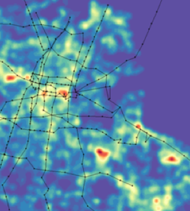 mapa de calor del metro de ciudad de méxico que señala áreas de alta incidencia delictiva